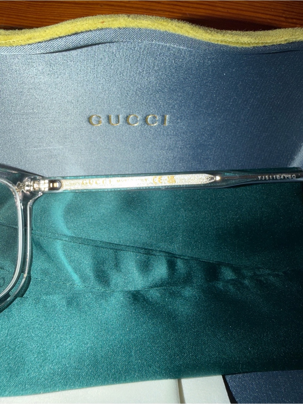 Gucci Transparent Square Blue Light Glasses - Clear - Picture 6 of 7